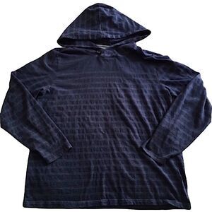 BANANA REPUBLIC Navy Striped Pullover Hoodie XL